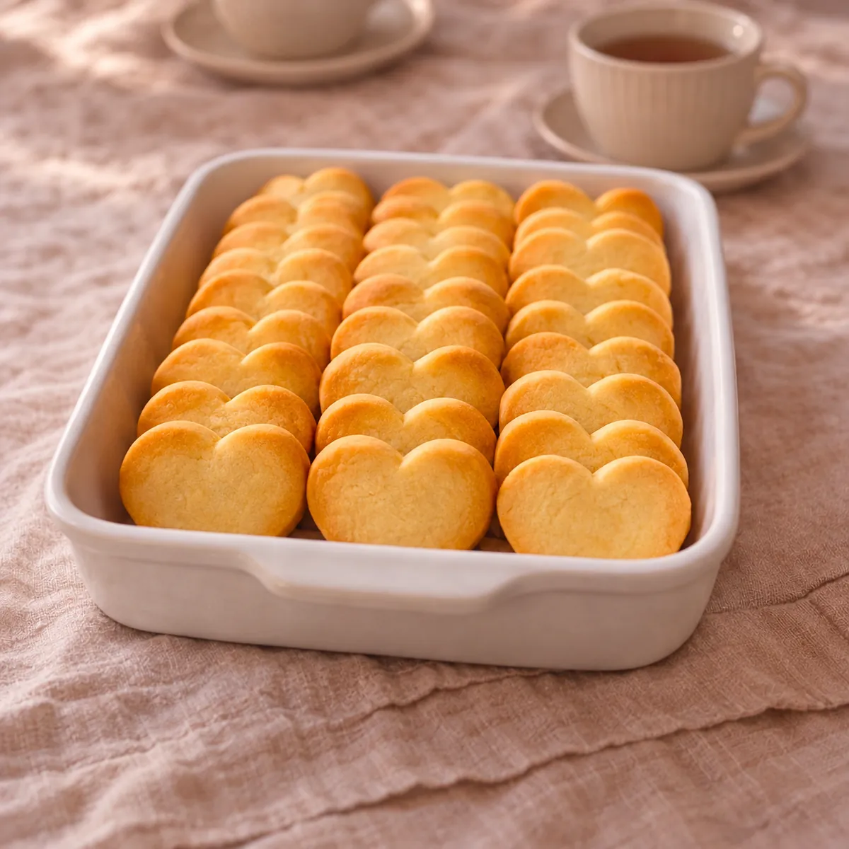 Biscoitos amanteigados em formato de coração